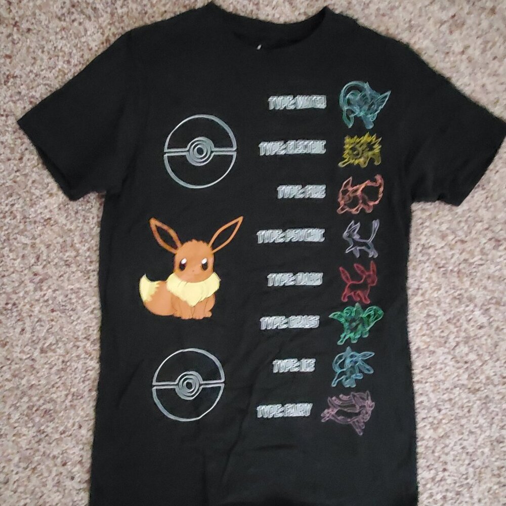 Kid's Black Pokemon Tshirt, Size Small